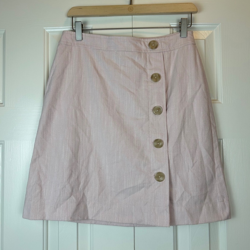 Ann Taylor Pink Textured Tweed A Line Skirt